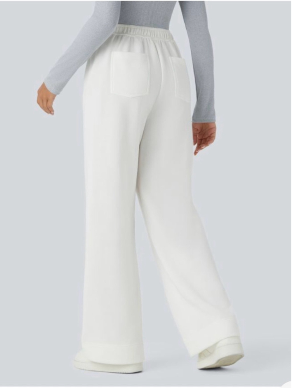 HALARA White Wide-Leg Pull-On Pants Small NWT